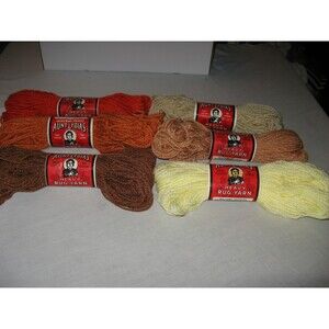 Vintage American Thread Aunt Lydia’s Heavy Rug Yarn Assorted Colors Lot 6 Skeins